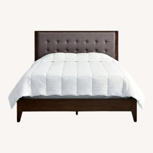 Used Macy's Ludwig Dark Brown Wood Queen Bed with Headboard for sale on AptDeco
