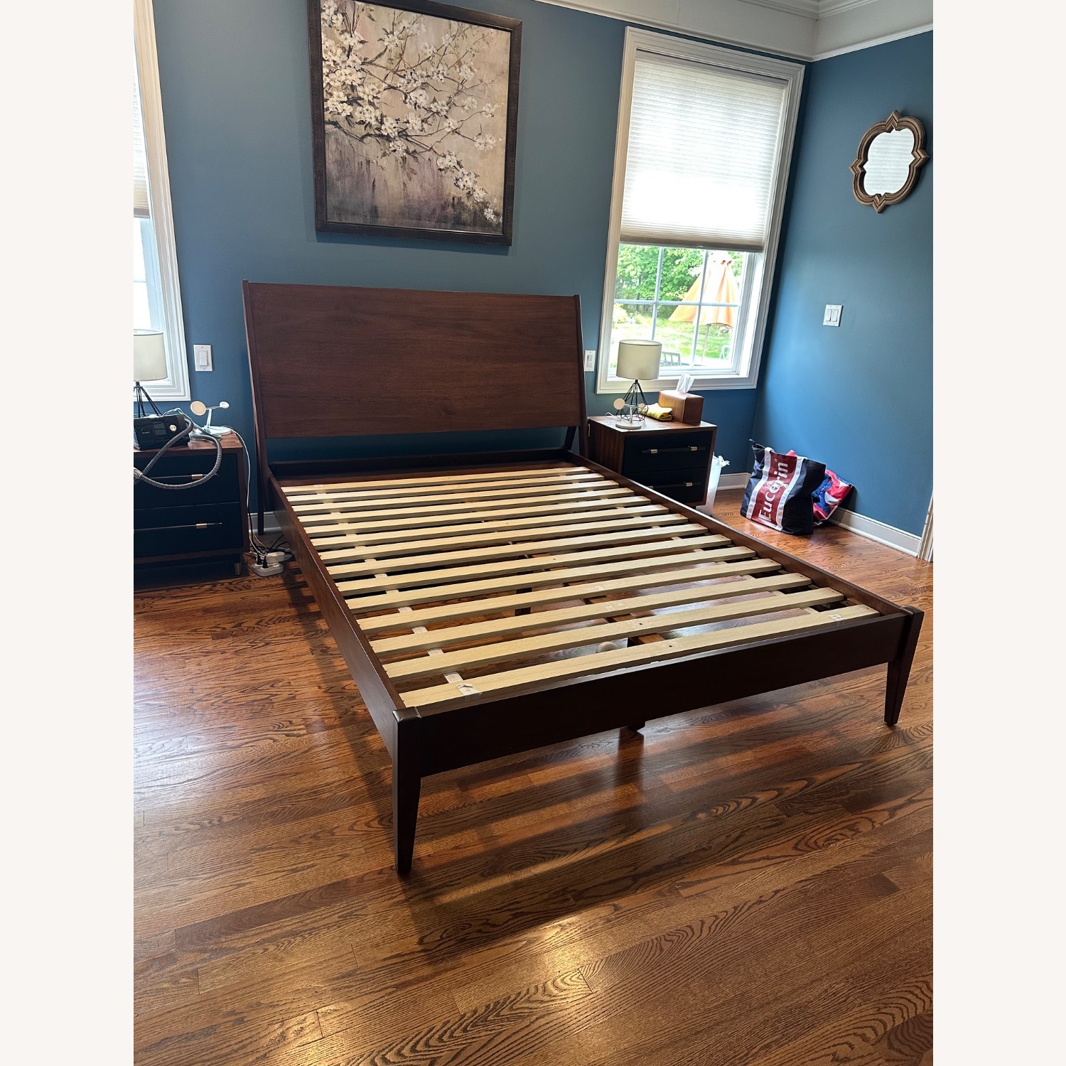 West Elm Wright Dark Brown Wood Queen Bed - image-4
