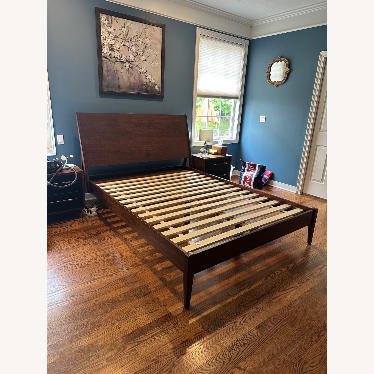 West Elm Wright Dark Brown Wood Queen Bed - image-2