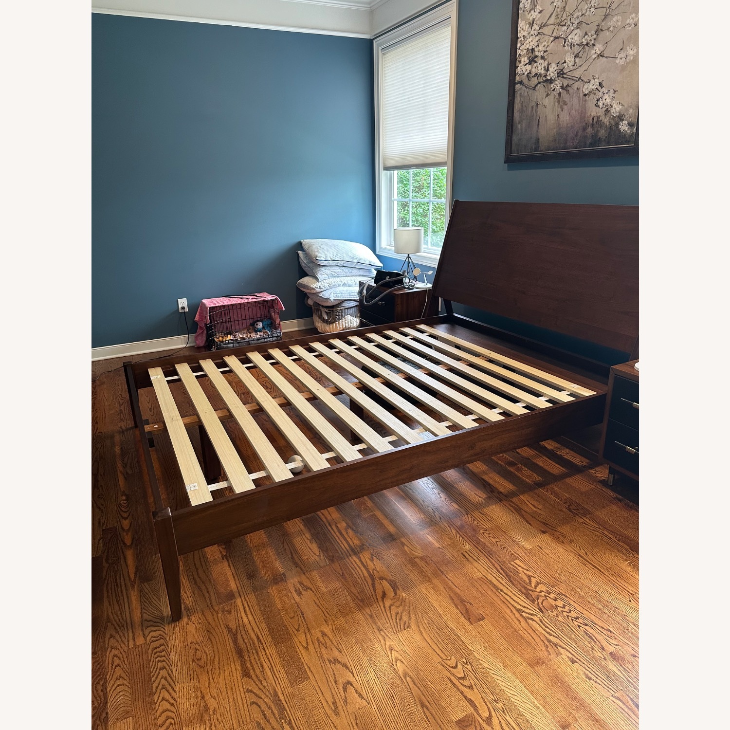 West Elm Wright Dark Brown Wood Queen Bed - image-3