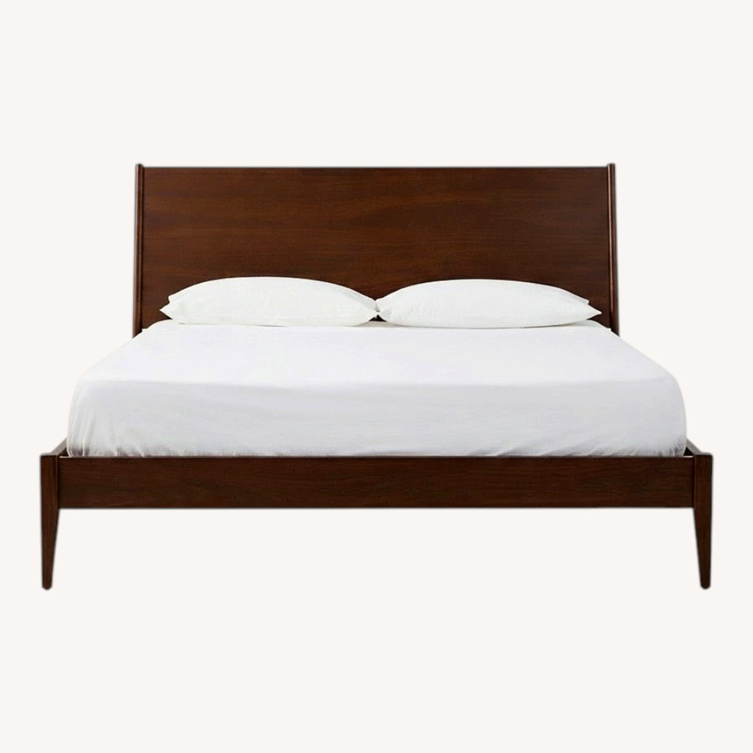 West Elm Wright Dark Brown Wood Queen Bed - image-0