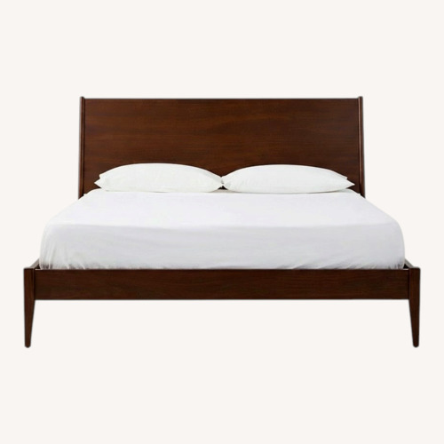Used West Elm Wright Dark Brown Wood Queen Bed for sale on AptDeco