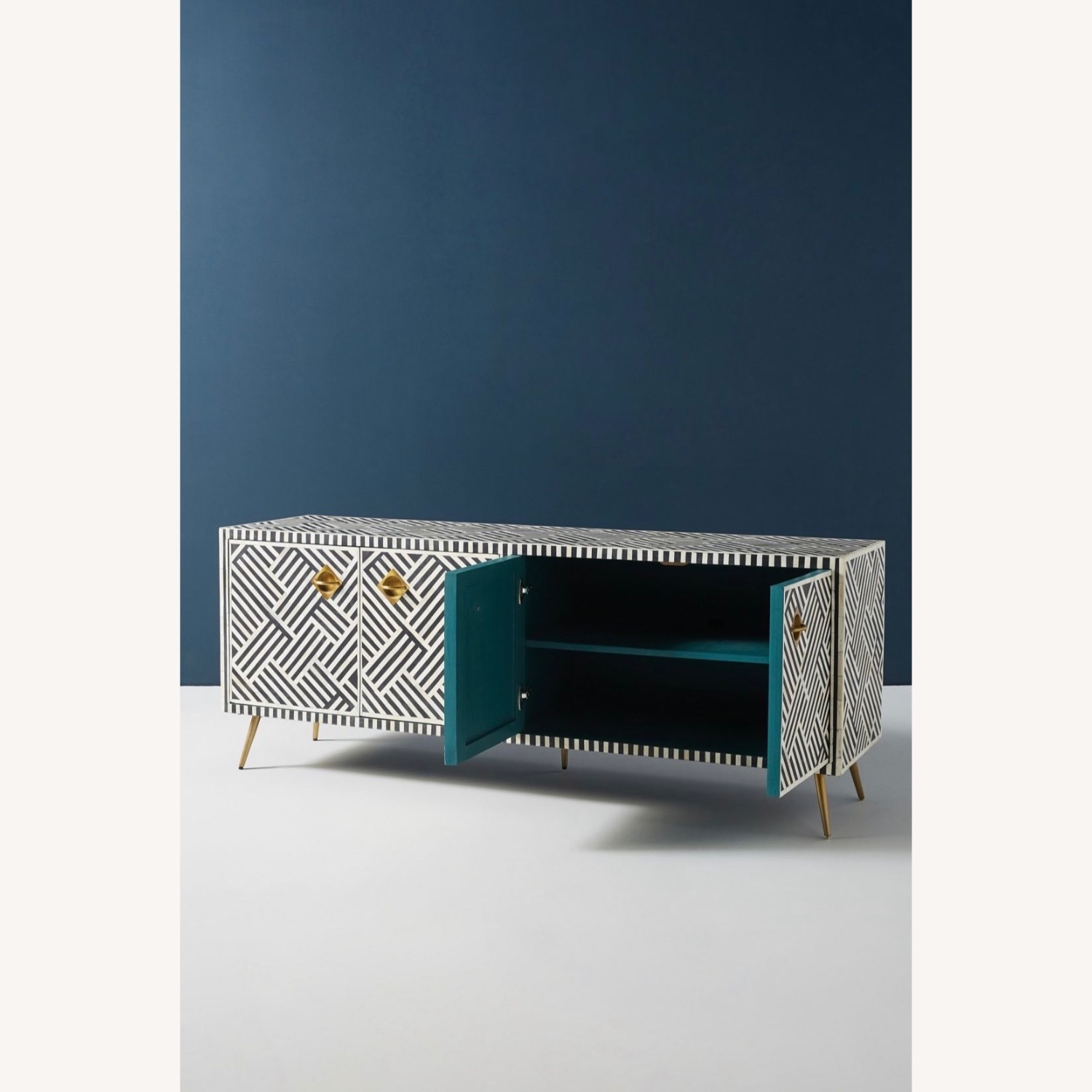 Anthropologie Optical Inlay Marble Sideboard - image-3