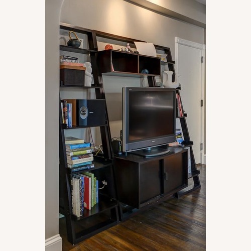 Used Crate & Barrel Sloane Dark Brown Wood Media Storage for sale on AptDeco