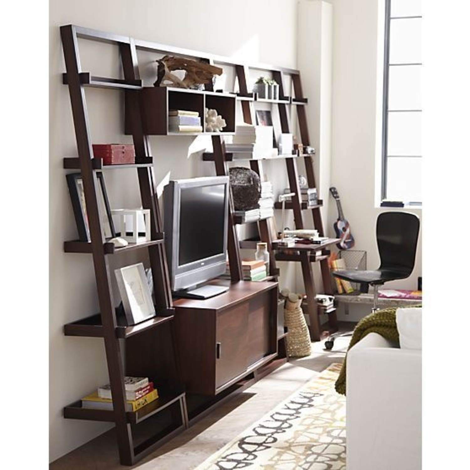 Crate & Barrel Sloane Dark Brown Wood Media Storage - image-5