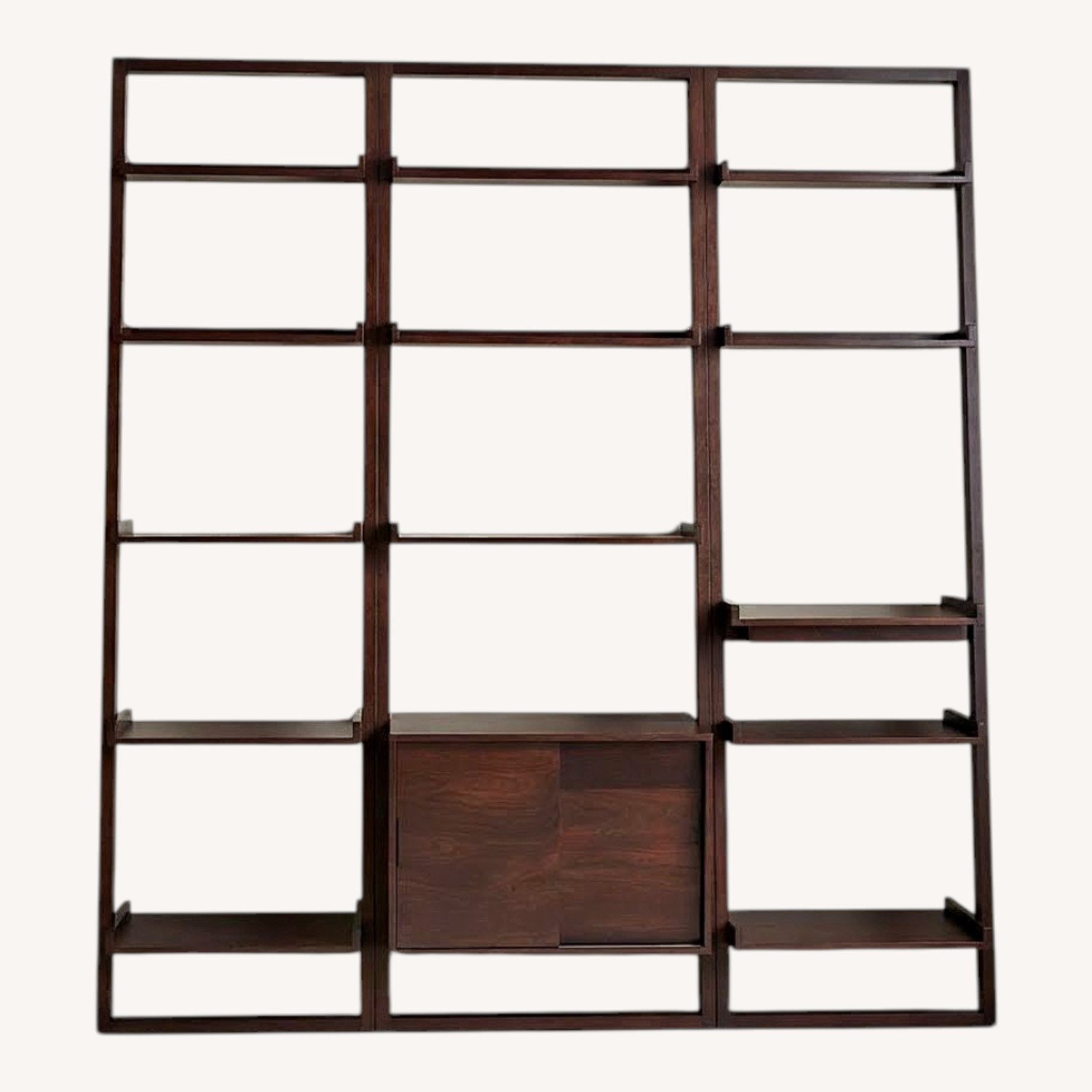 Crate & Barrel Sloane Dark Brown Wood Media Storage - image-0