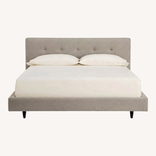 Used Crate & Barrel Tate Natural Fabric Queen Bed for sale on AptDeco