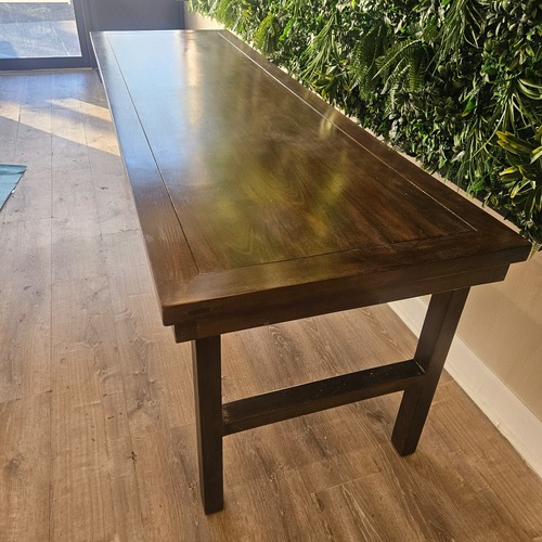 Used Dark Brown Walnut Wood Folding Banquet Table for sale on AptDeco