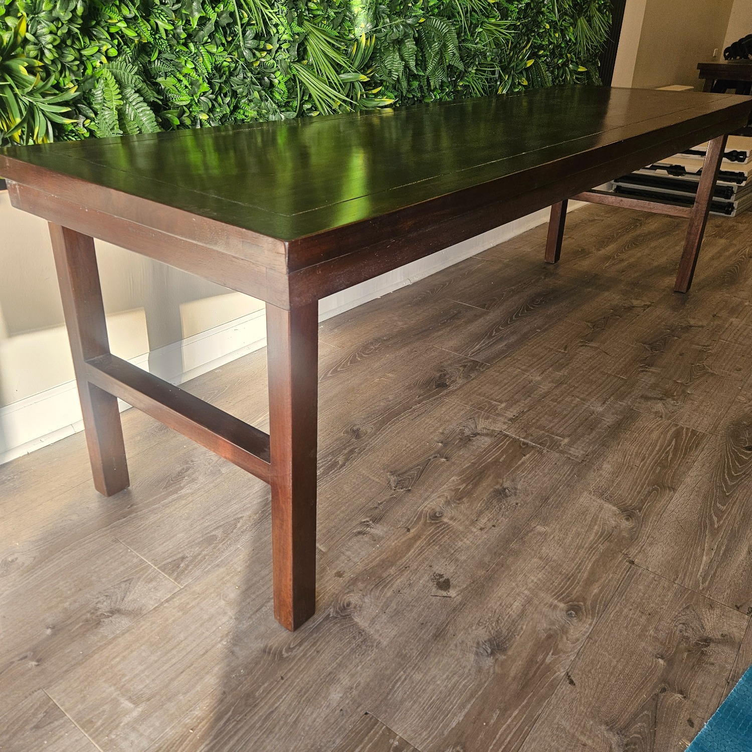 Dark Brown Walnut Wood Folding Banquet Table - image-2