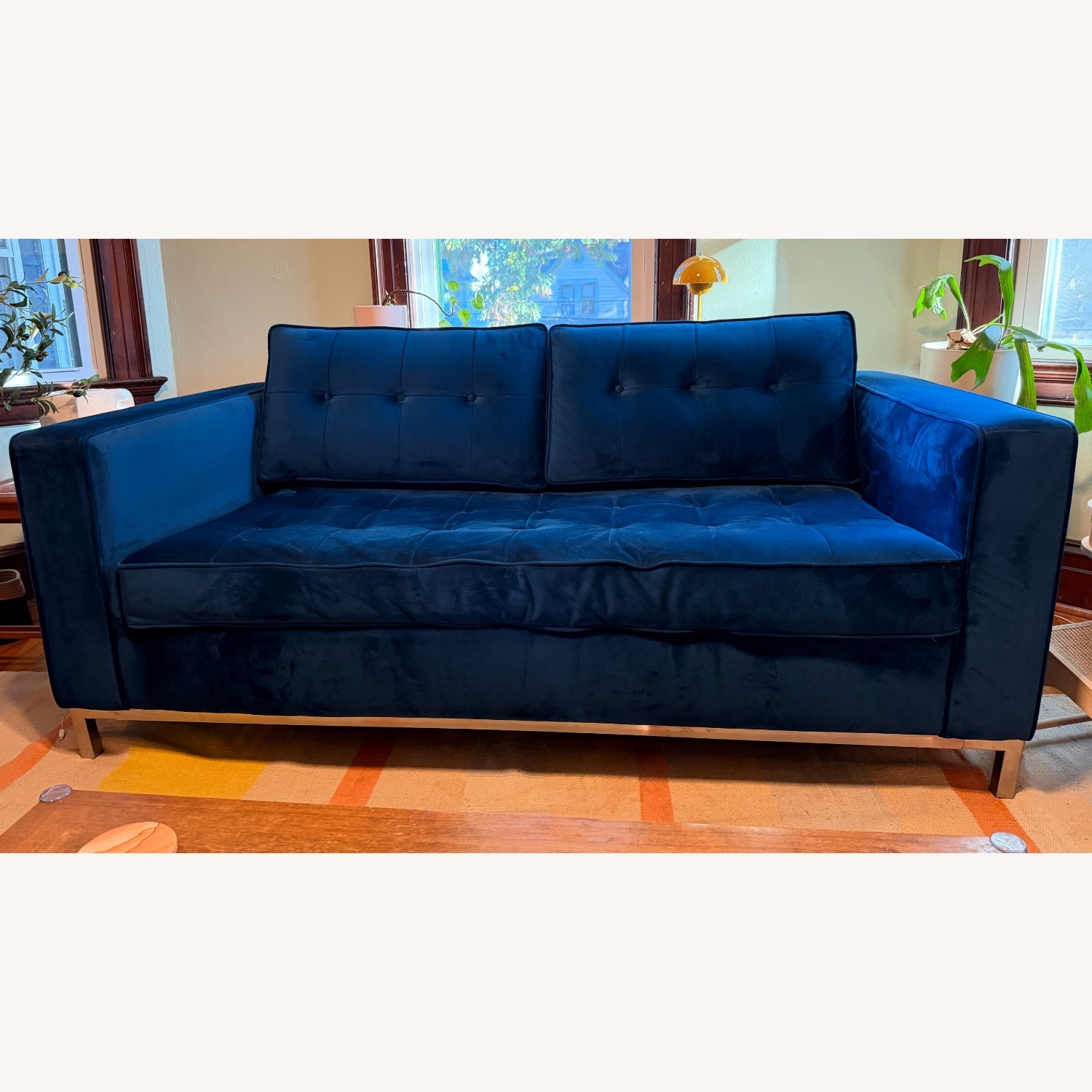 Apt2b Blue Velvet Fillmore Sleeper Sofa - image-1