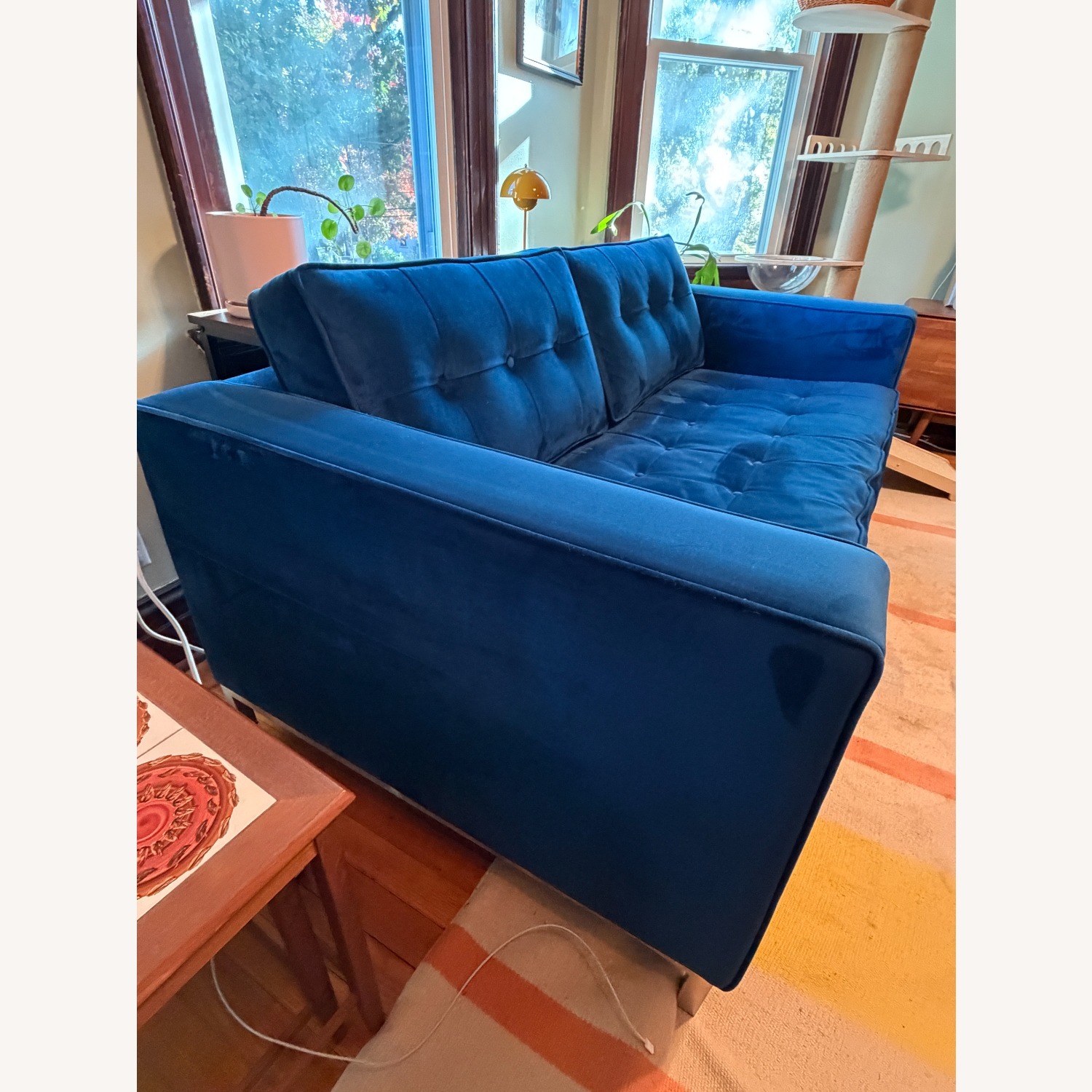 Apt2b Blue Velvet Fillmore Sleeper Sofa - image-3