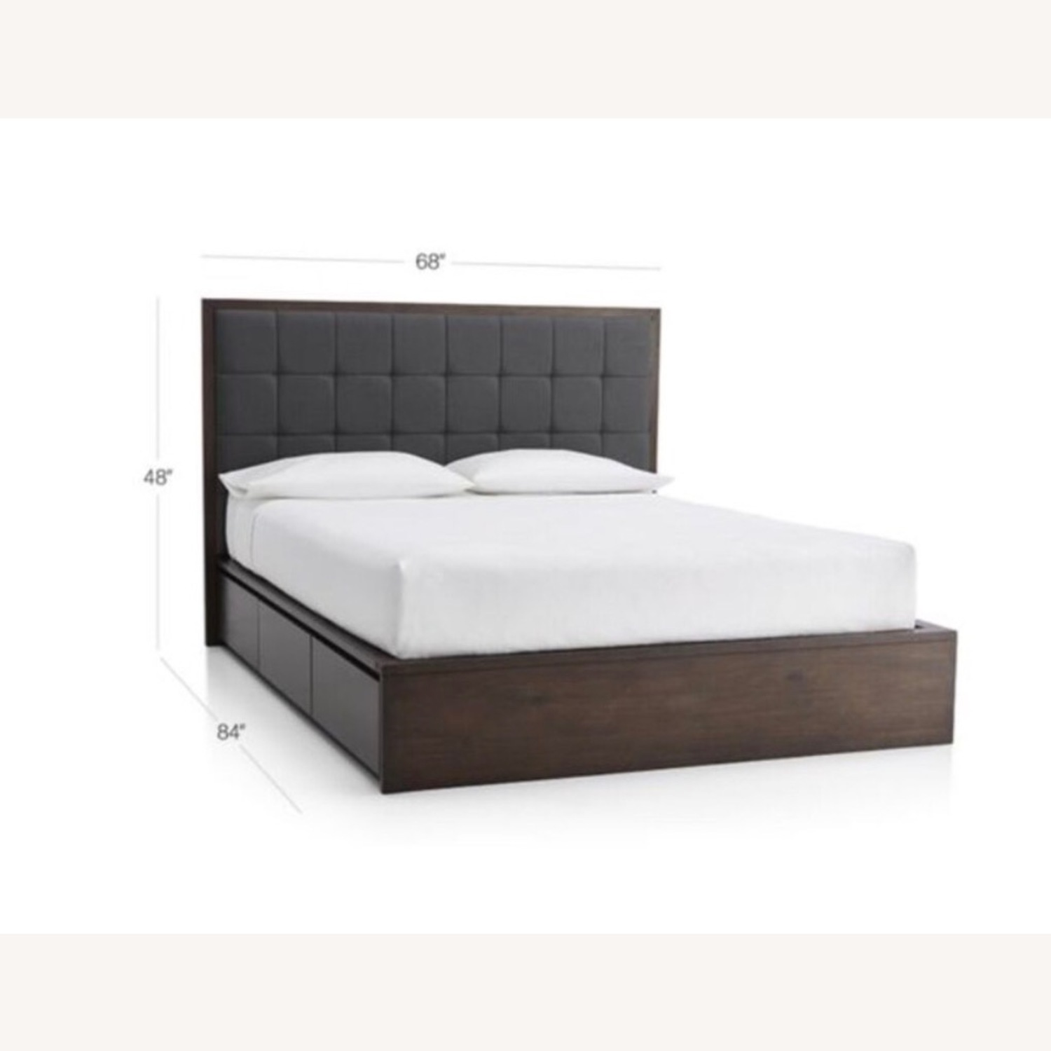 Crate & Barrel Hayden Smoke Queen Storage Bed - image-3