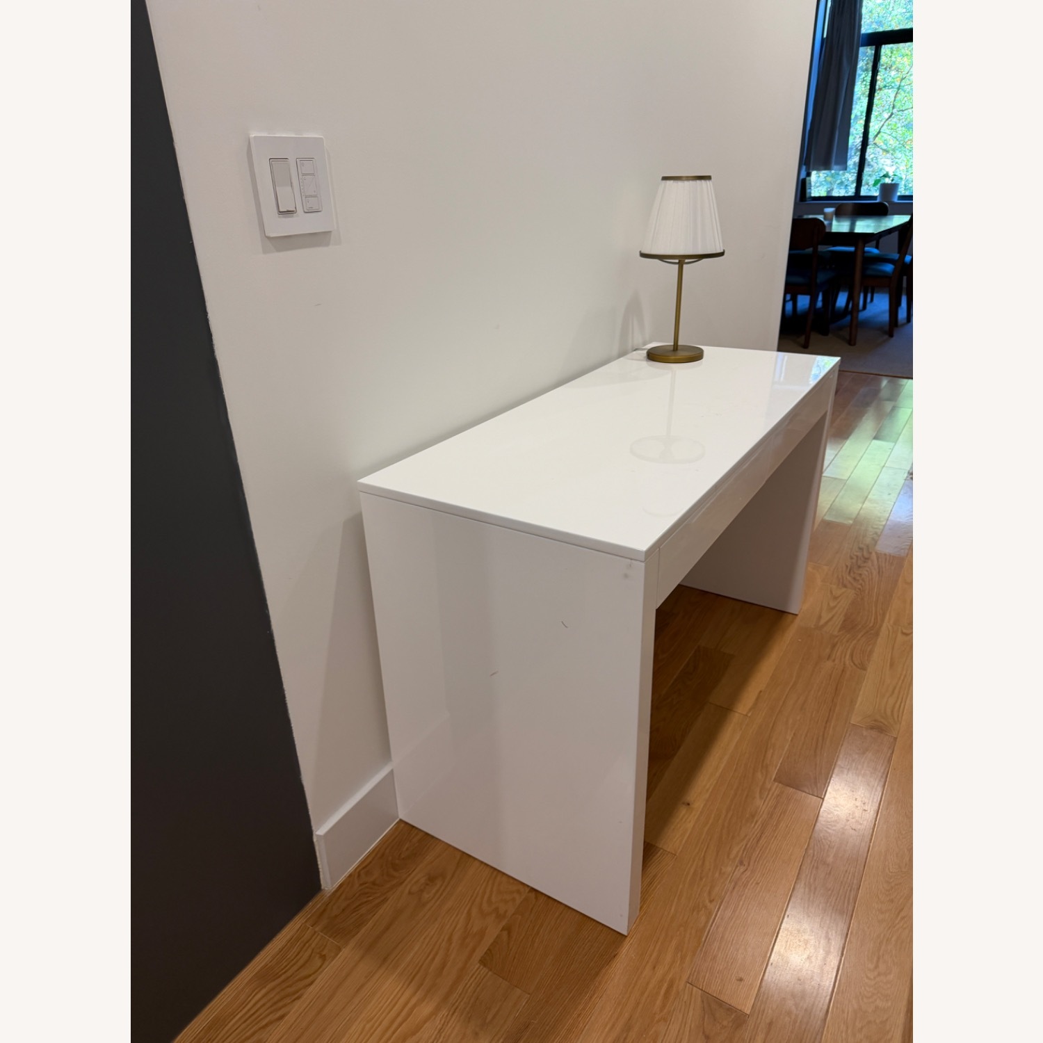 CB2 Runway 48" 2-Drawer White Lacquered Wood Desk - image-3