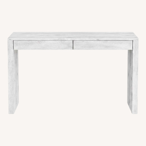 Used CB2 Runway 48" 2-Drawer White Lacquered Wood Desk for sale on AptDeco