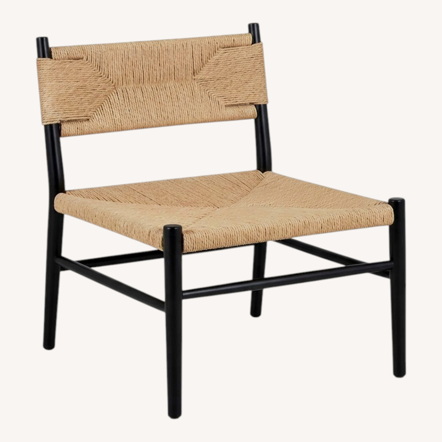 Natural Wood Accent Chair - Black and Tan - image-0