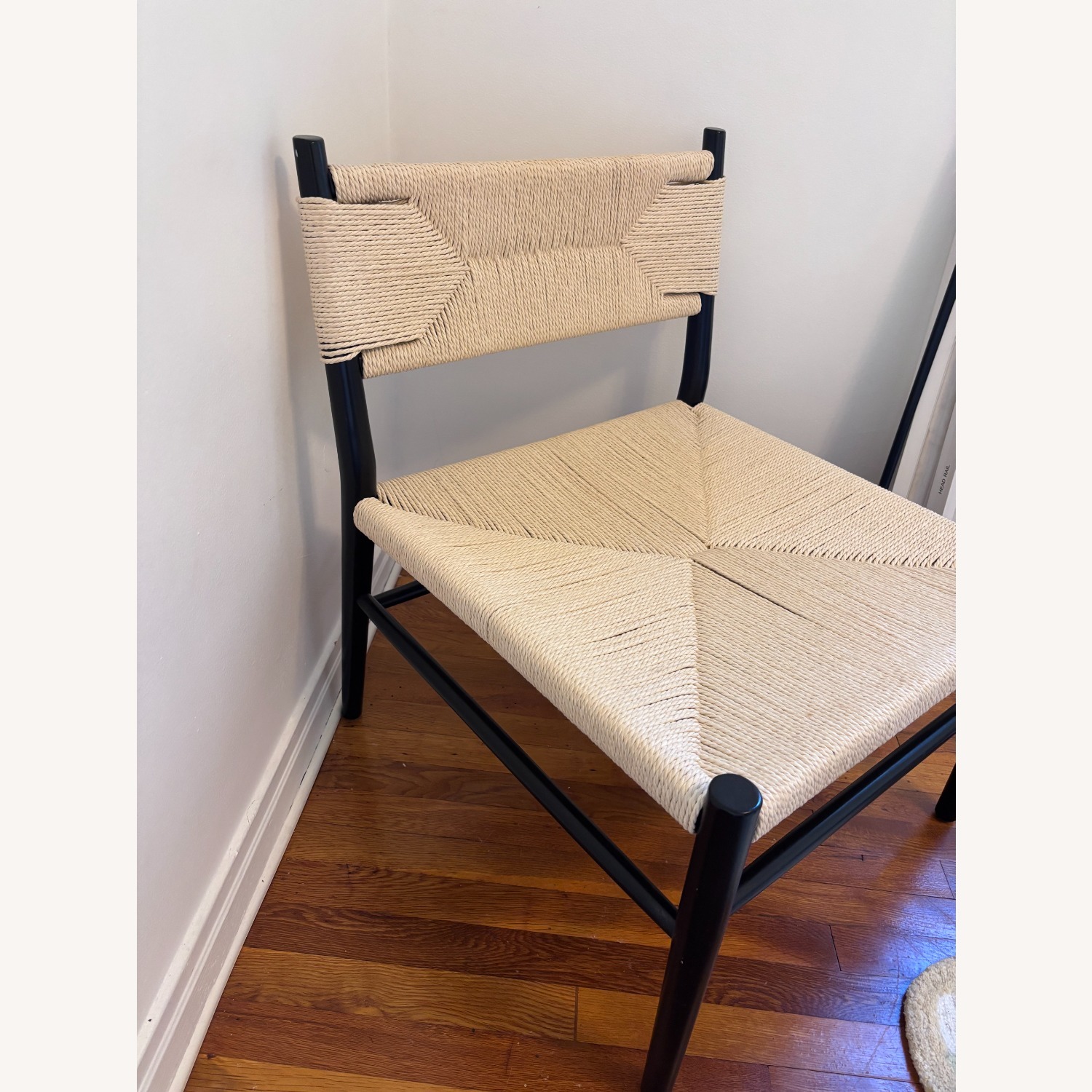 Natural Wood Accent Chair - Black and Tan - image-2