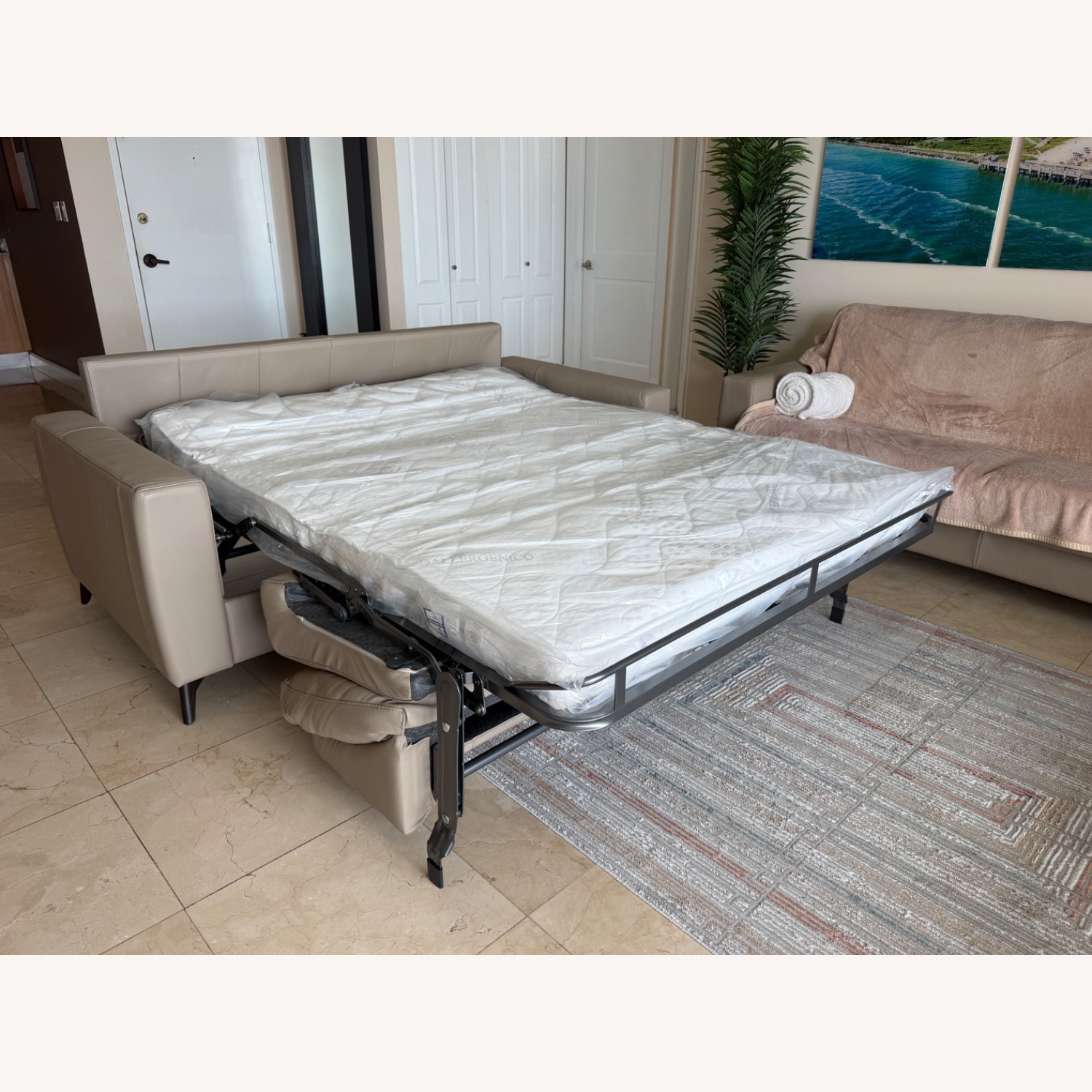 Light Brown Sleeper Sofa - image-3