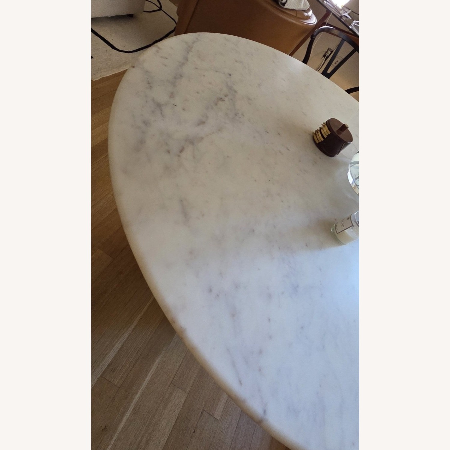 West Elm Silhouette Marble Round Dining Table - image-3