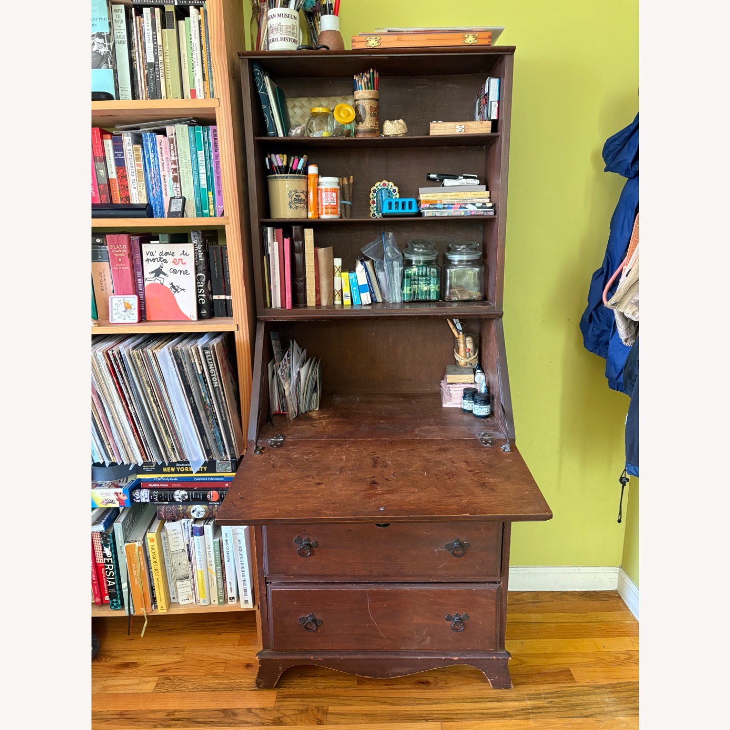 Vintage/Antique Finds Dark Brown Wood Desk - image-4