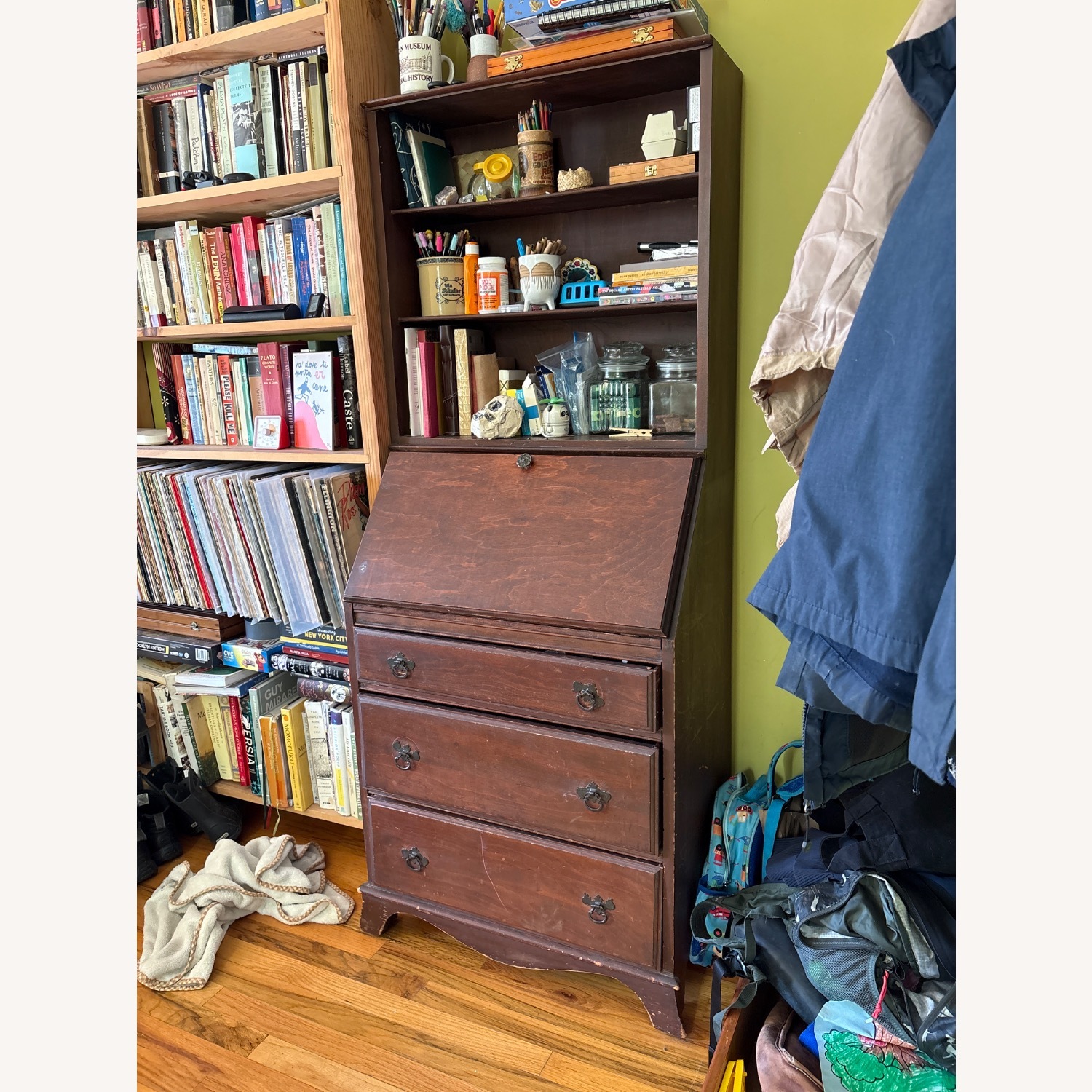 Vintage/Antique Finds Dark Brown Wood Desk - image-1