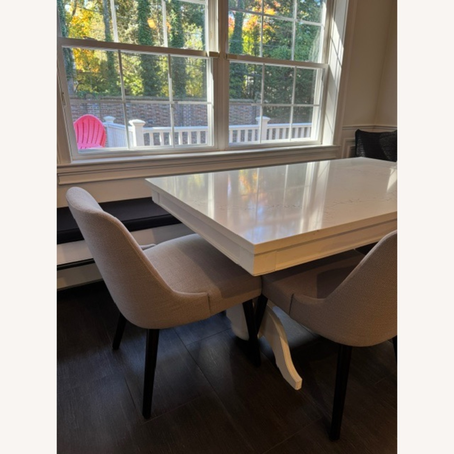 Quartz Table Top W Wood Bottom and 4 Chairs - image-2