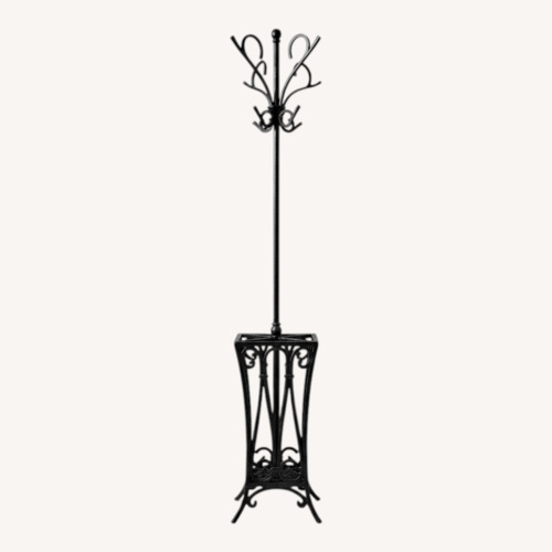 Used Vintage Pottery Barn Black Iron Coat Rack for sale on AptDeco