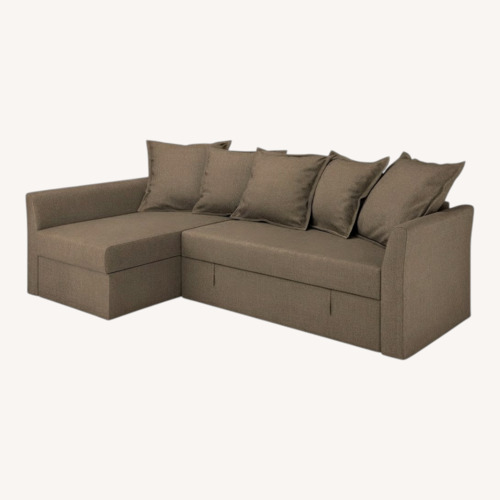 Used HOLMSUND Dark Brown Fabric 2 Seater Sofa for sale on AptDeco