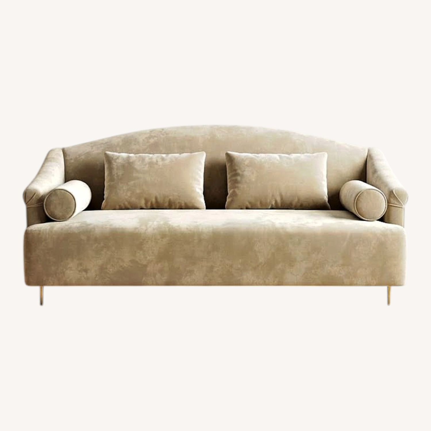 Light Brown Fabric 2 Seater Sofa - image-0