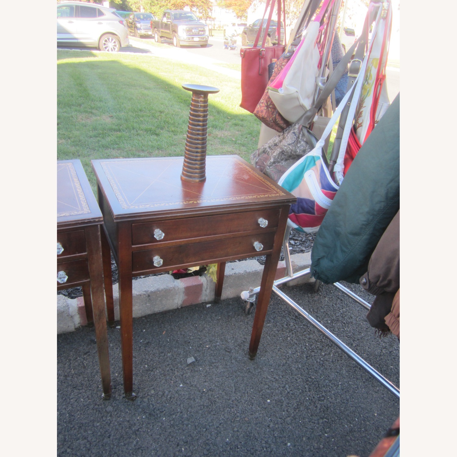 Vintage/Antique Finds Dark Brown Wood Side Table - image-3