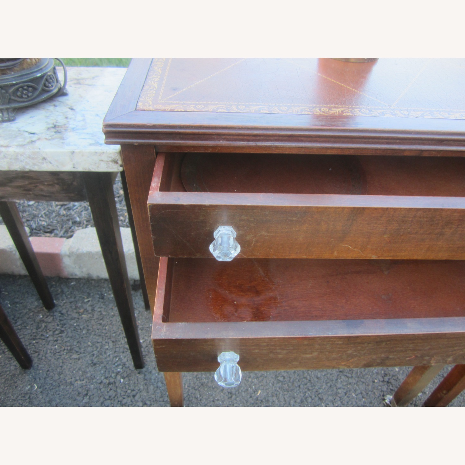 Vintage/Antique Finds Dark Brown Wood Side Table - image-5