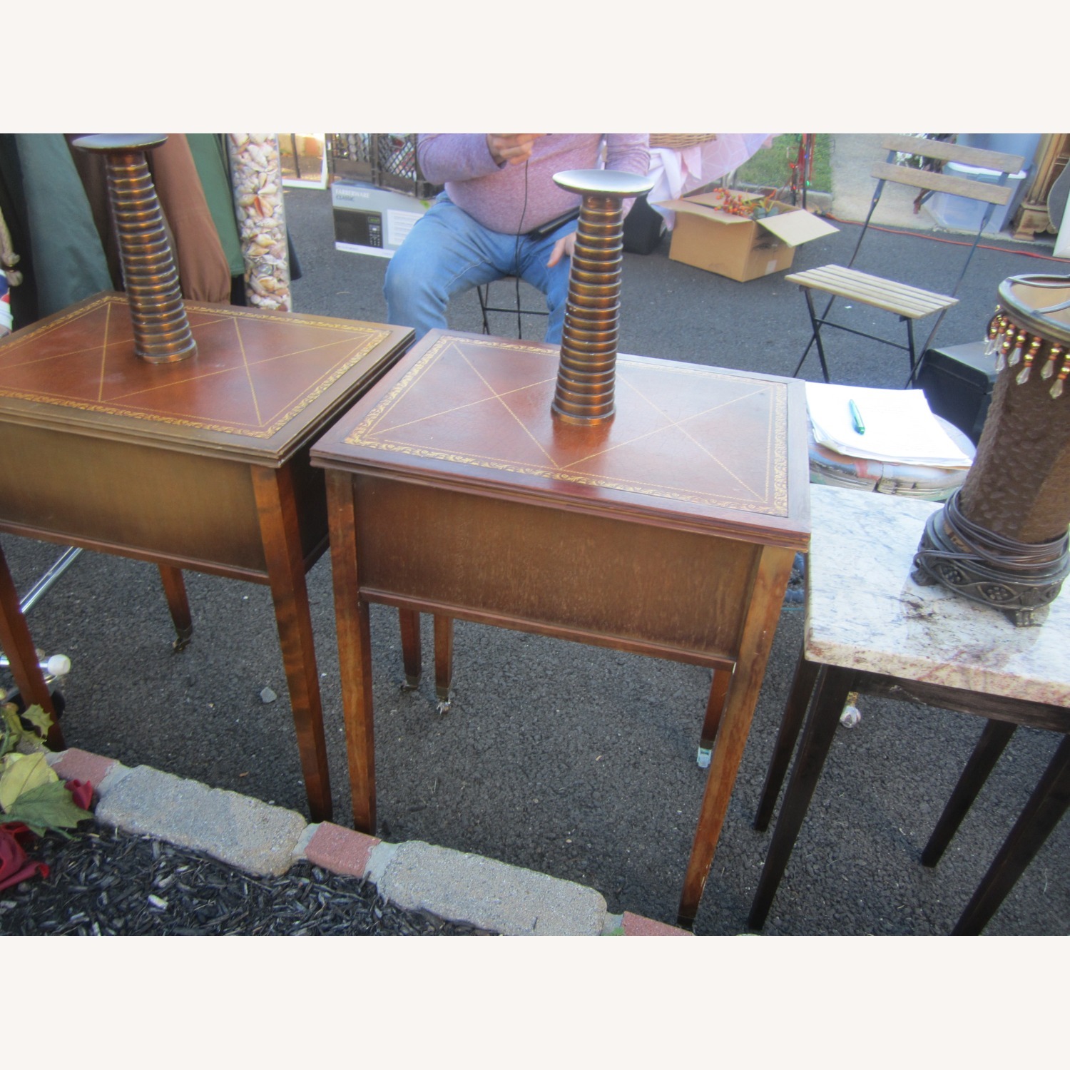 Vintage/Antique Finds Dark Brown Wood Side Table - image-9