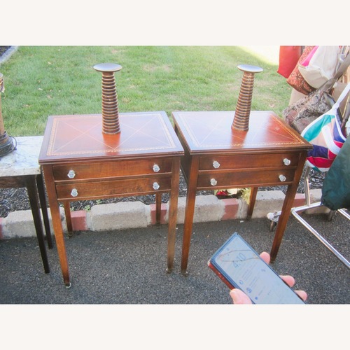 Used Vintage/Antique Finds Dark Brown Wood Side Table for sale on AptDeco
