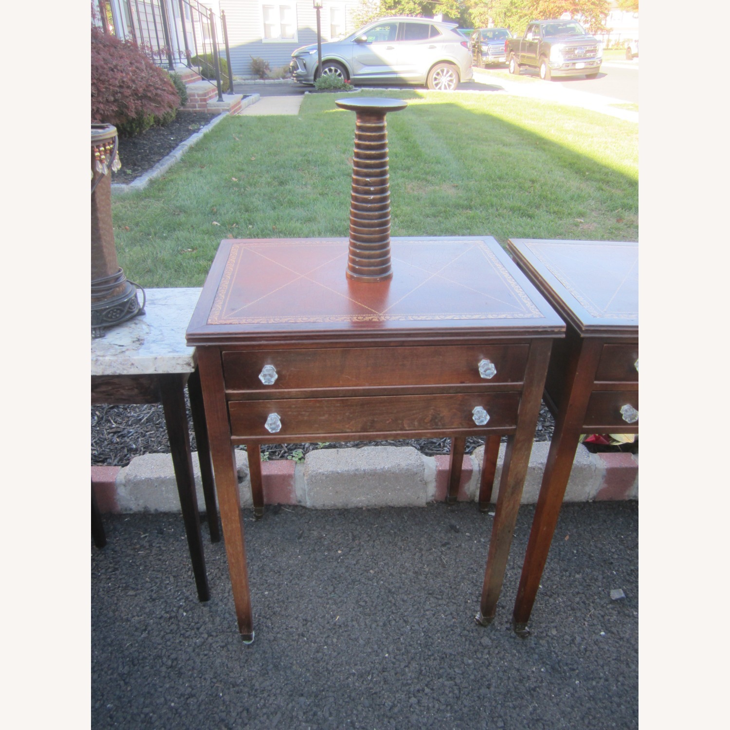 Vintage/Antique Finds Dark Brown Wood Side Table - image-2