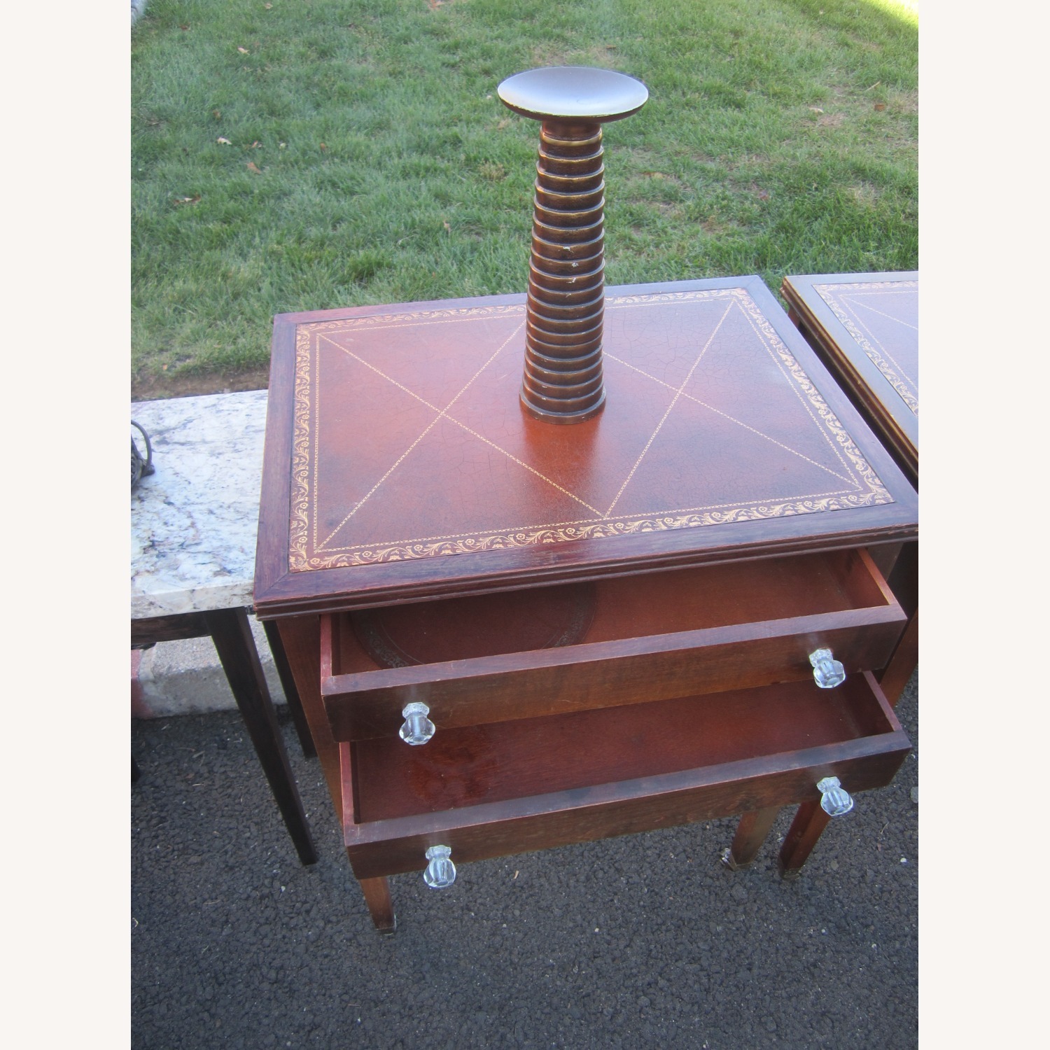 Vintage/Antique Finds Dark Brown Wood Side Table - image-4