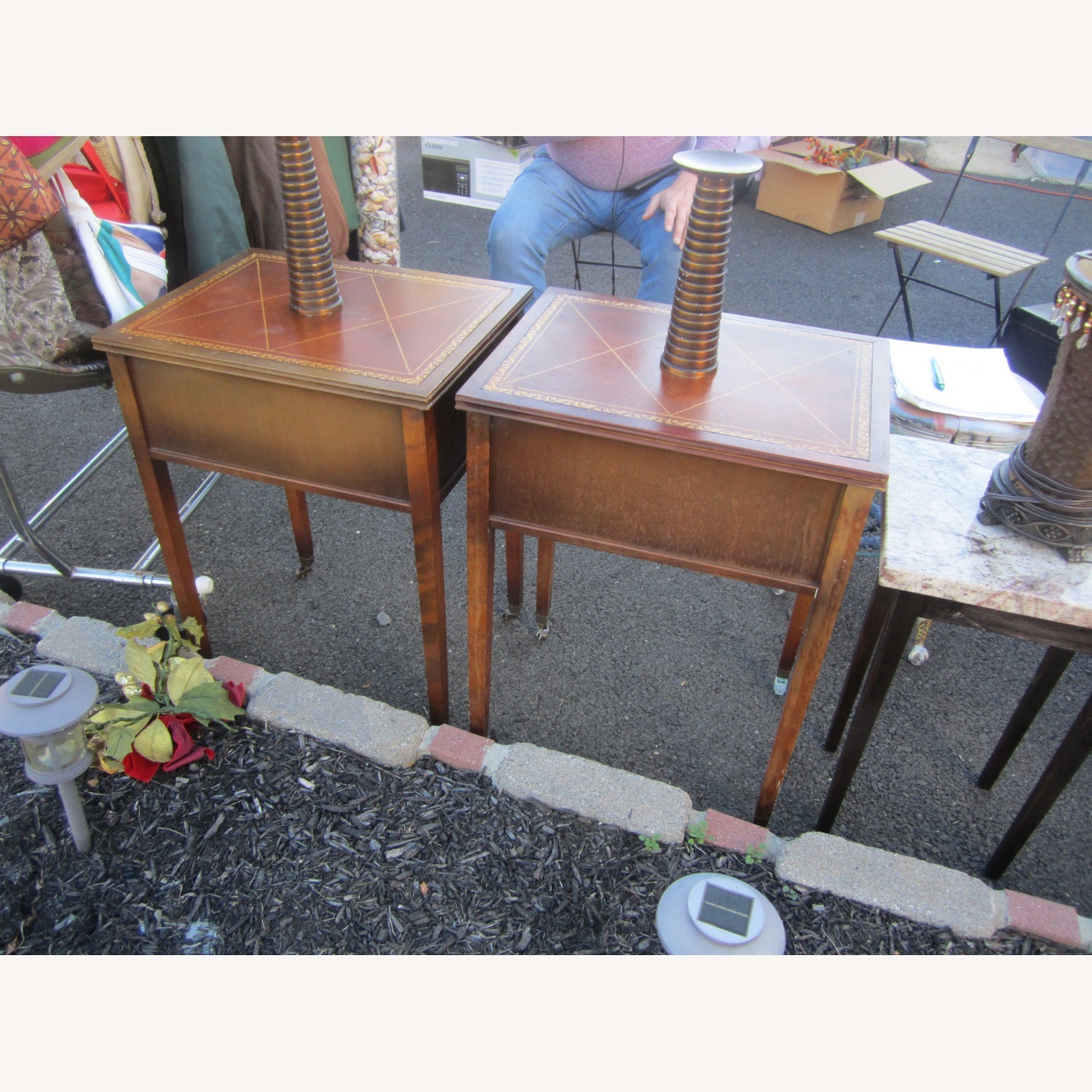 Vintage/Antique Finds Dark Brown Wood Side Table - image-8