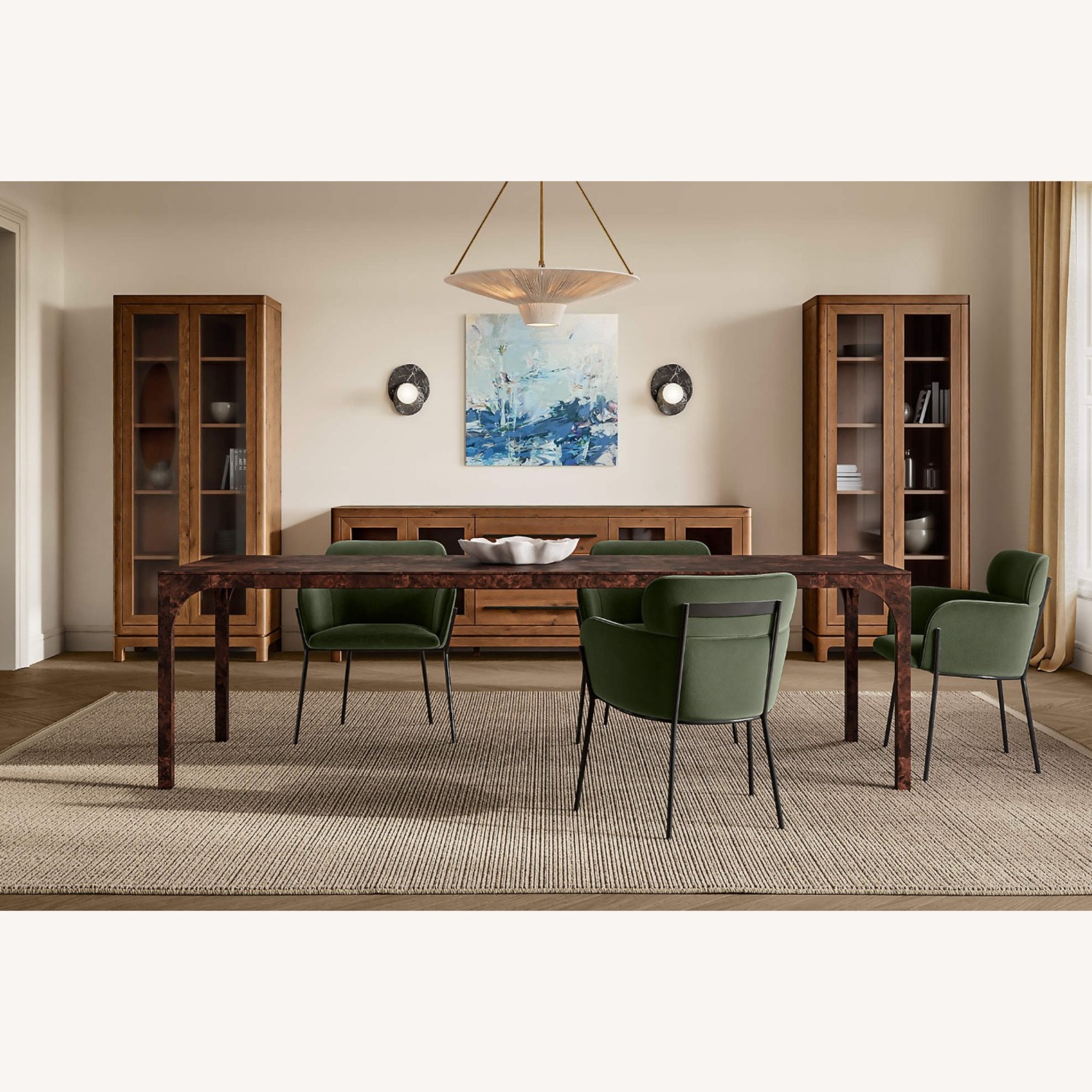 CB2 Aqua Virgo Dark Brown Wood Dining Table - image-1