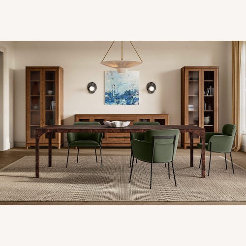 Used CB2 Aqua Virgo Dark Brown Wood Dining Table for sale on AptDeco