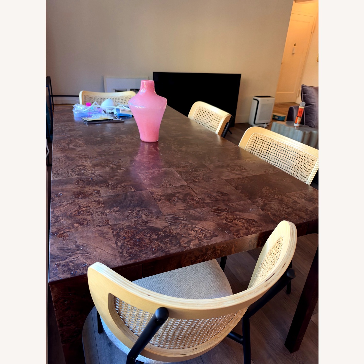 CB2 Aqua Virgo Dark Brown Wood Dining Table - image-3