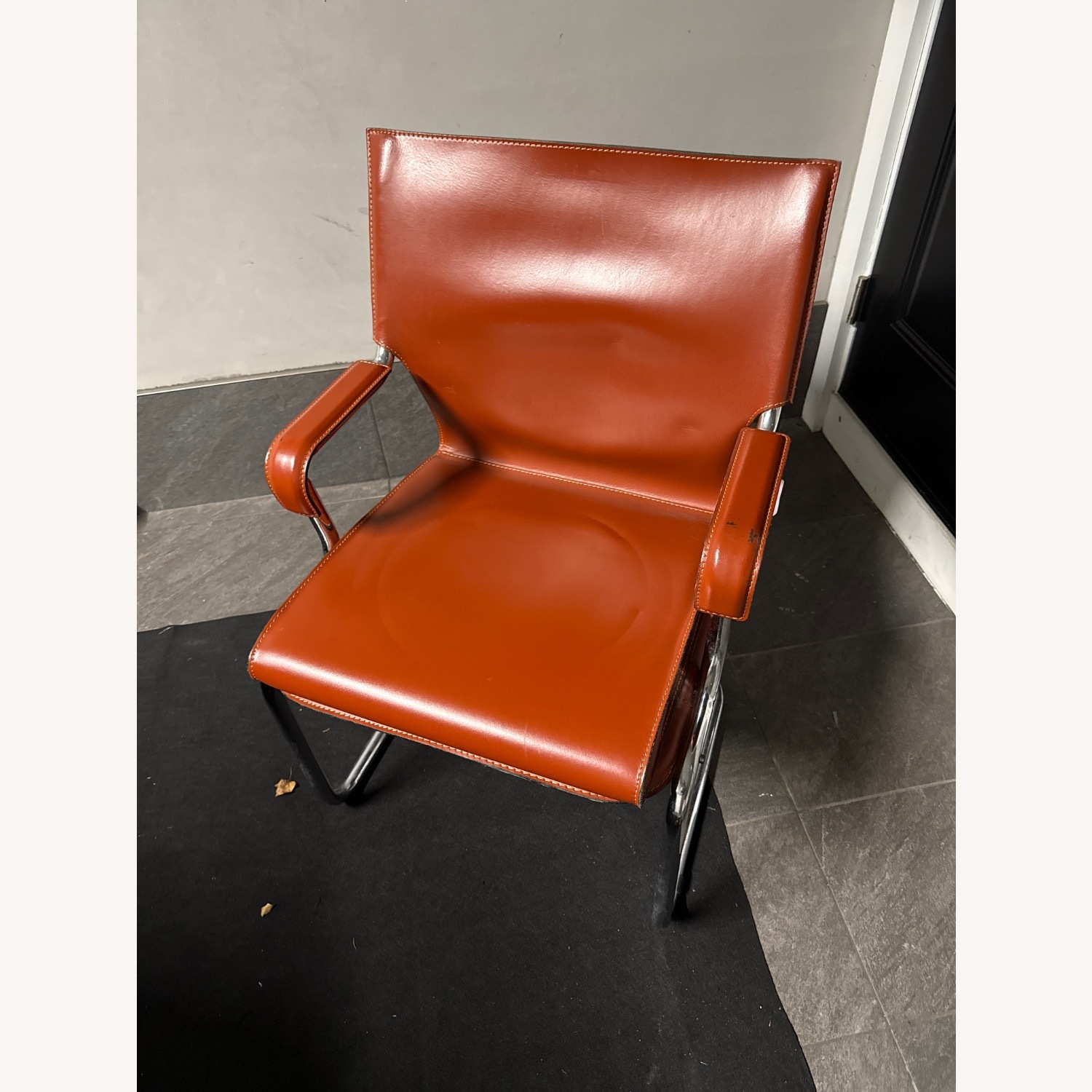 Vintage Marcatré "Uno Arm" Cantilever Leather Chair - image-1