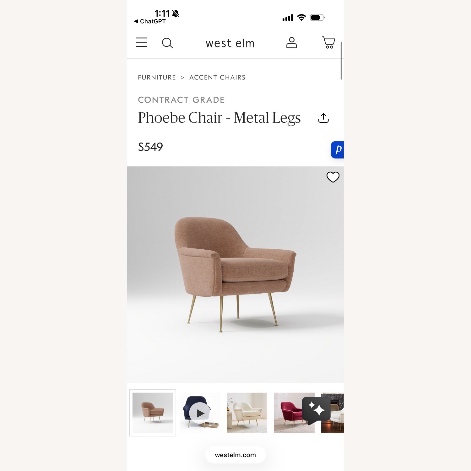 West Elm Phoebe Chairs - image-3