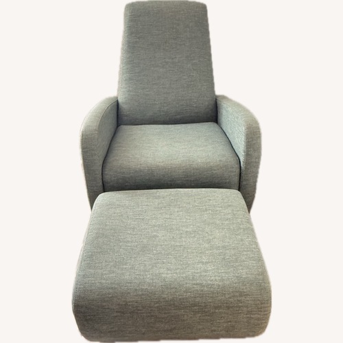 Used Green Cotton Nursing Chair with Ottomon  for sale on AptDeco