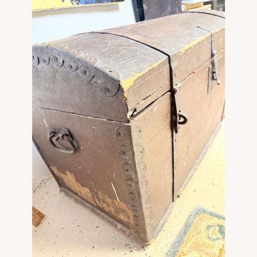 Used Vintage/Antique Finds Dark Brown Wood Chest for sale on AptDeco