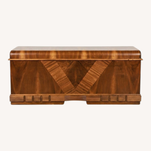Used Vintage/Antique Finds Dark Brown Wood Chest for sale on AptDeco