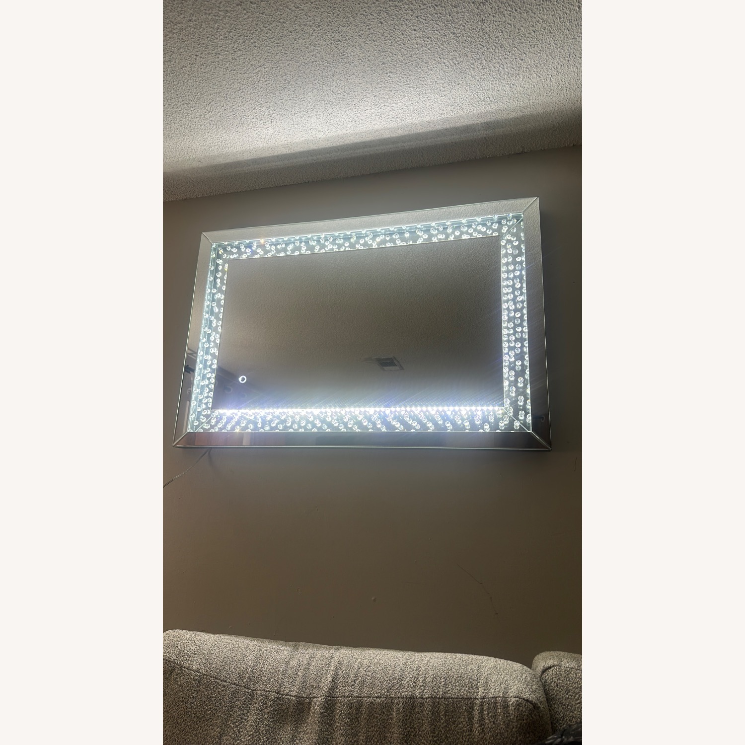 Silver Mirrored Glass Wall Mirror - image-2