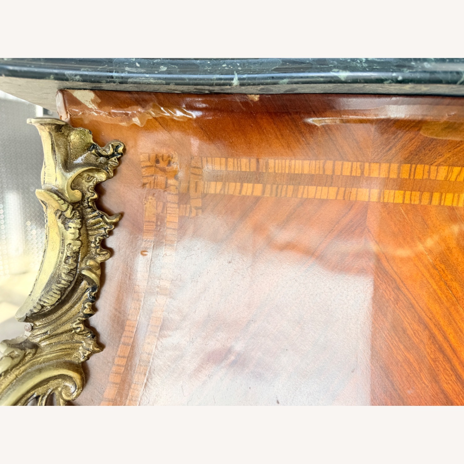 Louis XV Style Bombe Chest Dresser Marble Top - image-7
