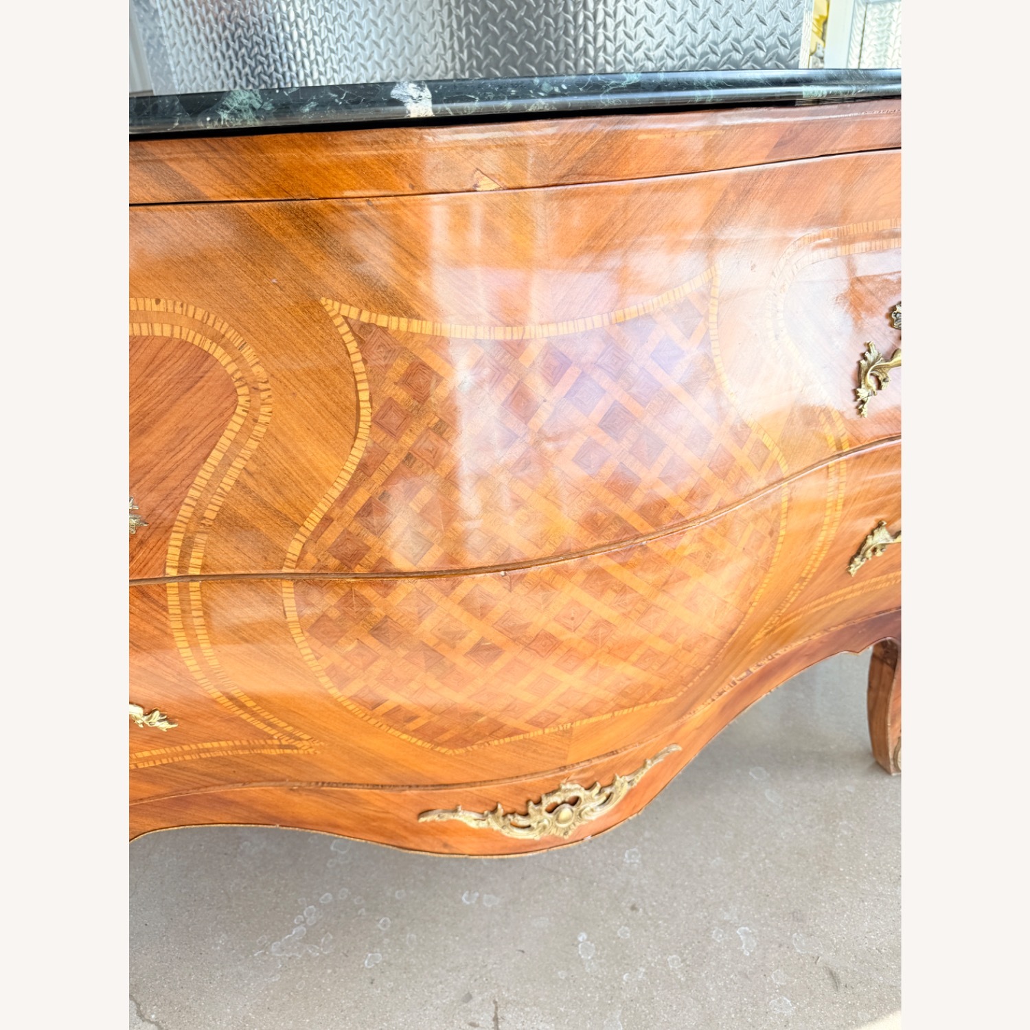 Louis XV Style Bombe Chest Dresser Marble Top - image-17