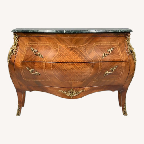 Used Louis XV Style Bombe Chest Dresser Marble Top for sale on AptDeco
