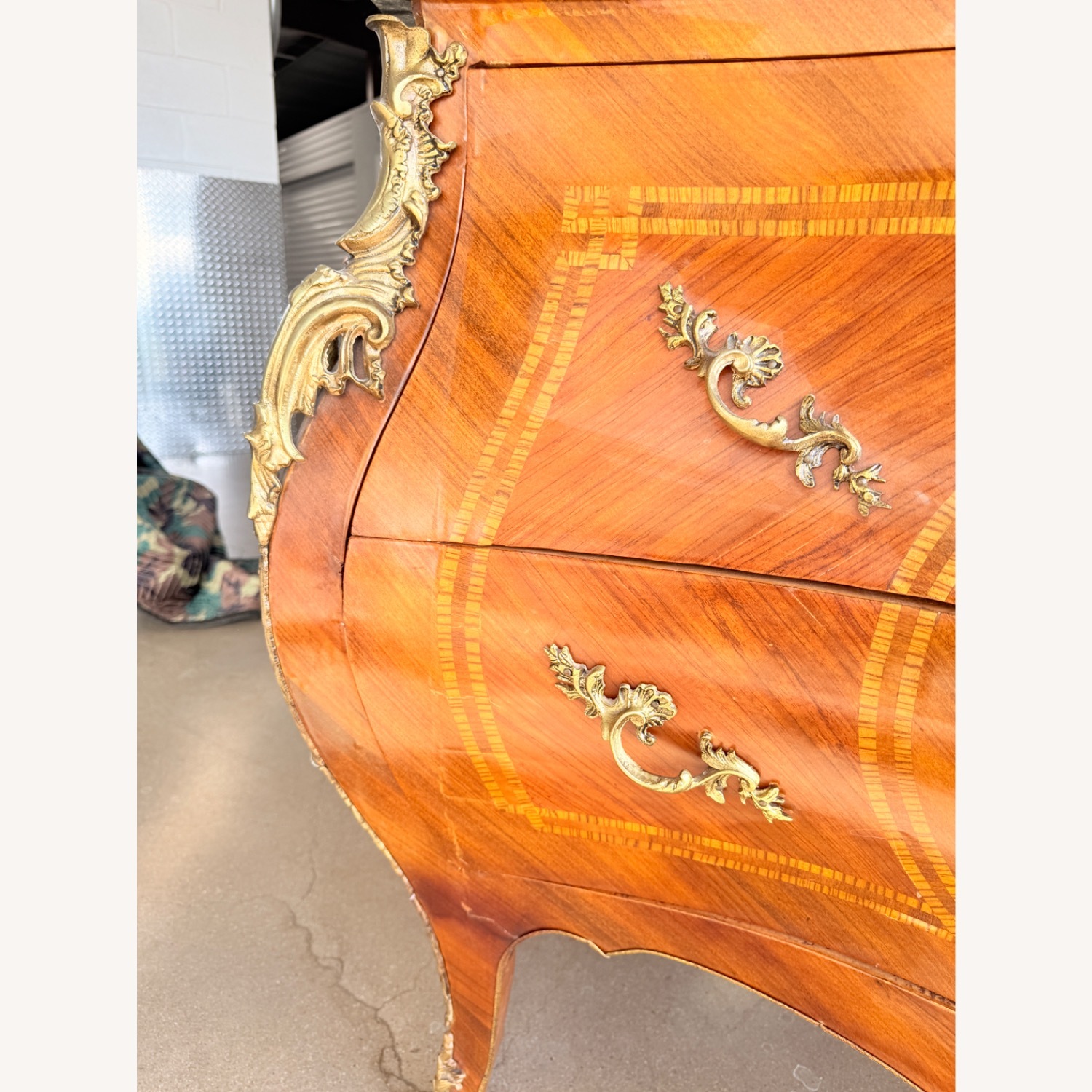 Louis XV Style Bombe Chest Dresser Marble Top - image-9