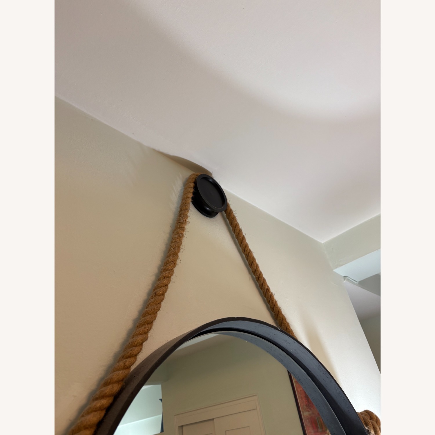 Restoration Hardware Iron & Rope Mirror - image-3