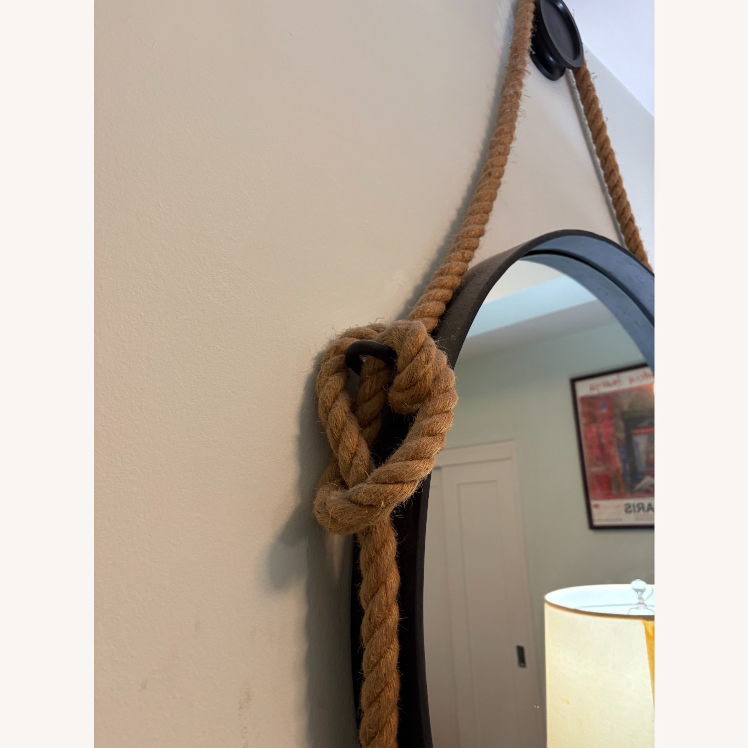 Restoration Hardware Iron & Rope Mirror - image-2